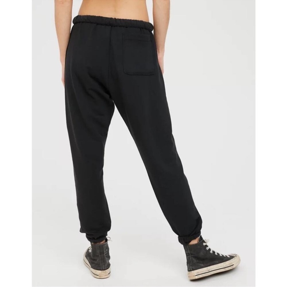 AE OFFLINE By Aerie True Black OTT Fleece Jogger NWOT Size Small - Picture 2 of 2